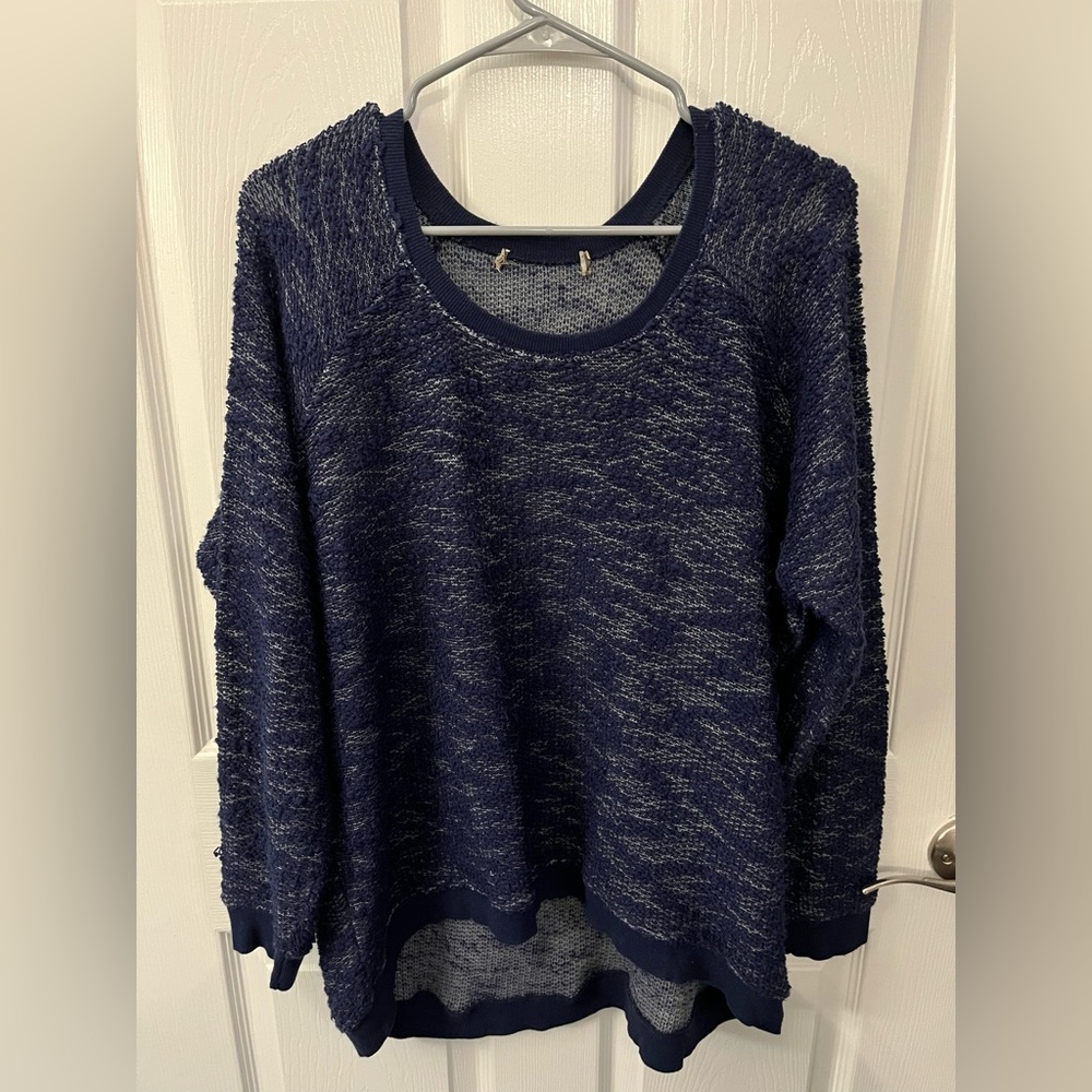 Navy blue size XL long sleeve hi lo hem tunic top